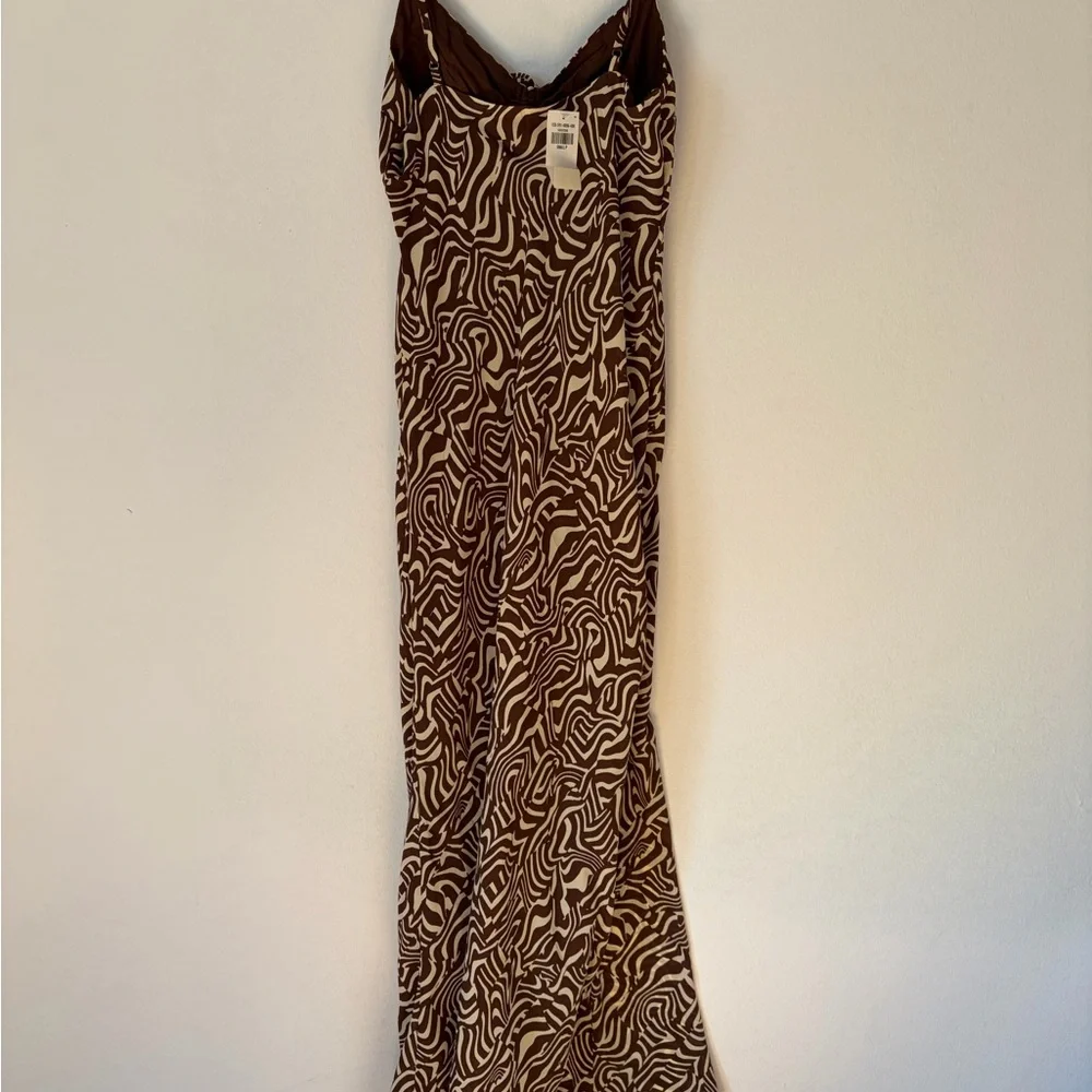 Abercrombie & Fitch Brown Abstract Maxi Dress